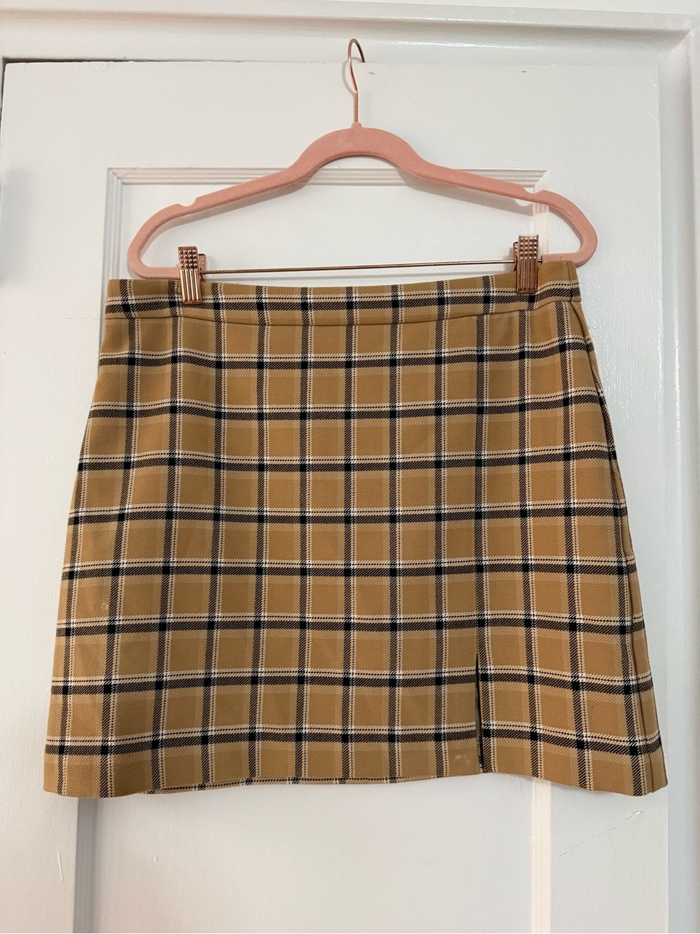 Wilfred Mustard Plaid Mini Skirt